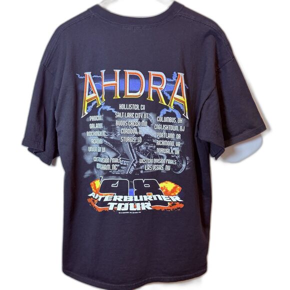 AHDRA Afterburner Tour 1998 Rare Shirt Size XL Black Racing Vintage Cycle - Picture 7 of 13